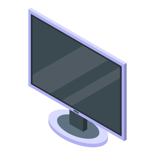 Flat monitor icon Isometric of flat monitor vector icon for web design isolated on white background