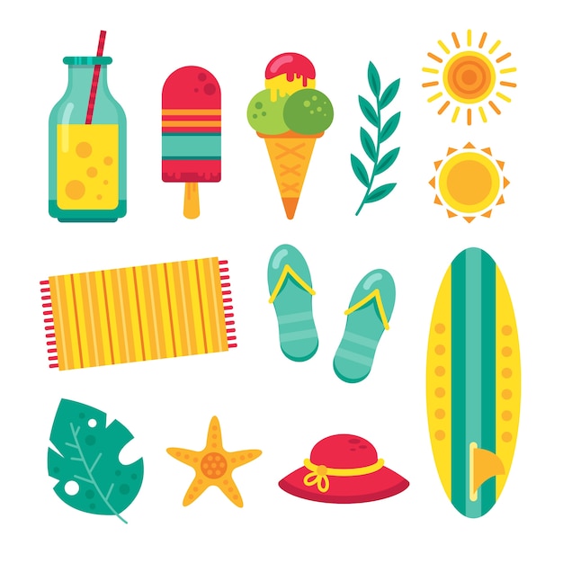 Flat sommer elementer kolleksjon