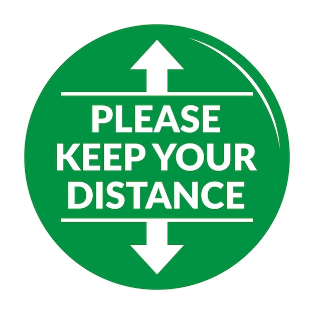 floor sticker keep distance sign social distance warning sign