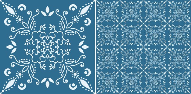 Floral decorative seamless tile pattern vector design