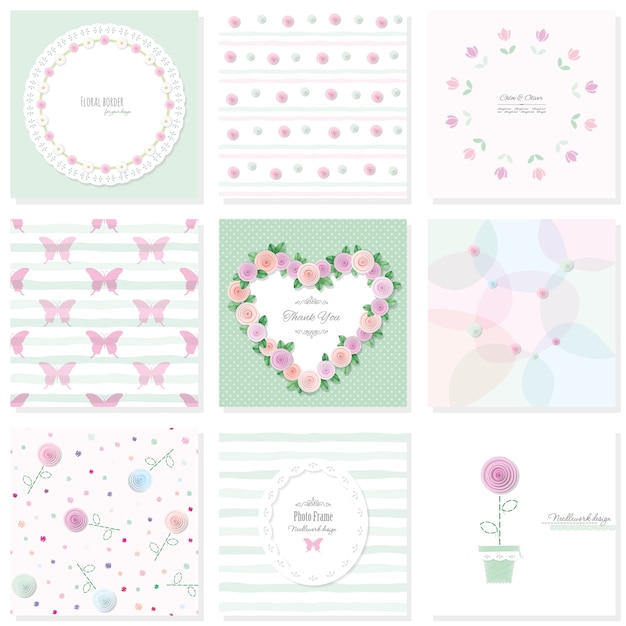 Floral design elements set