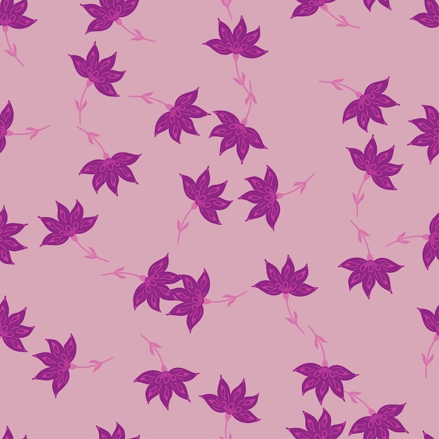 Flowers abstract seamless pattern. Hand drawn nature background.