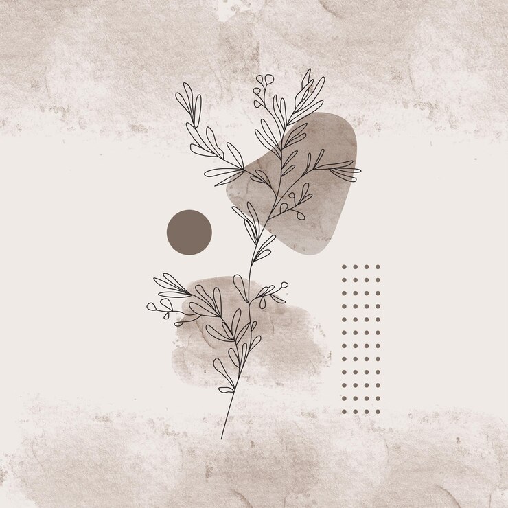 Vektor flowers hand drawn  botanical watercolor minimal illustration set