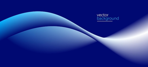 Flowing dark blue curve shape with soft gradient vector abstract background relaxing and tranquil art can illustrate health medical or sound of music