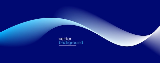 Flowing dark blue curve shape with soft gradient vector abstract background relaxing and tranquil art can illustrate health medical or sound of music