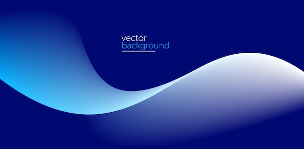 Flowing dark blue curve shape with soft gradient vector abstract background relaxing and tranquil art can illustrate health medical or sound of music