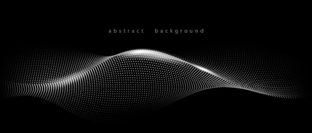 flowing particles form waves a gradient light pattern modern technology background vector illustration
