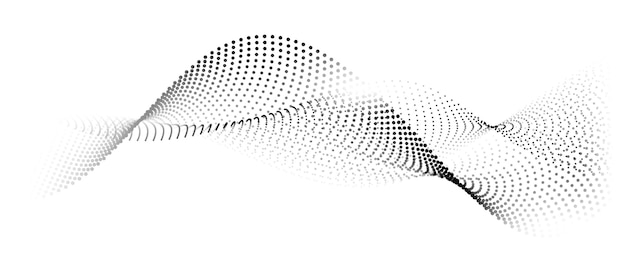 flowing particles form waves a gradient light pattern modern technology background vector