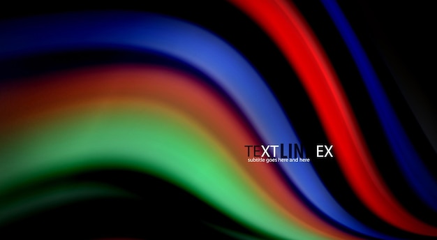 fluid rainbow colors on black background vector wave lines and swirls artistic illustration for presentation app wallpaper banner or poster