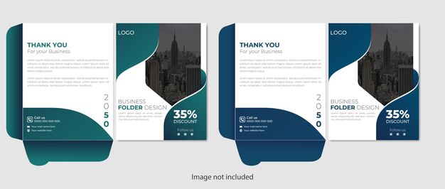 Folder design template with multiple color variations