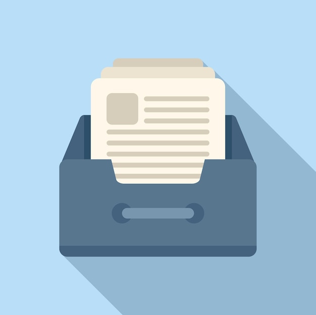 folder drawer icon flat vector software system client access