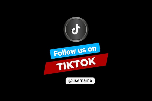 Følg oss på TikTok-bakgrunnsdesign.