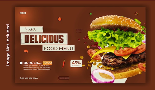Food advertisement promotional web banner template design