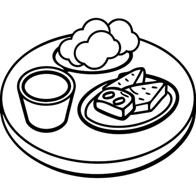 Food Platter with Appetizers and Sauce
