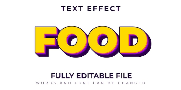 Food Yellow Text Effect With Flat Background