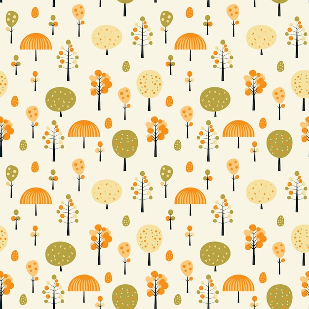 forest abstract folk tree pattern 112