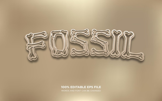 Fossil Bones 3D editable text style effect