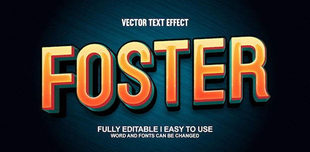 Foster fully editable font vector text effect