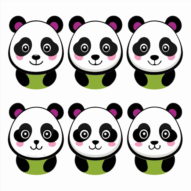 four pandas are shown with one that says pandas