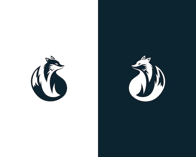 Fox or Wolf logo with Fox icon design vector template