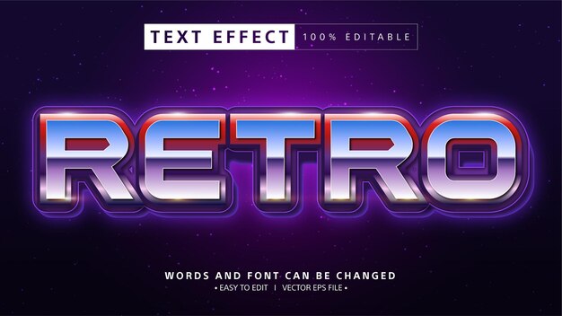Free vector editable retro text effect