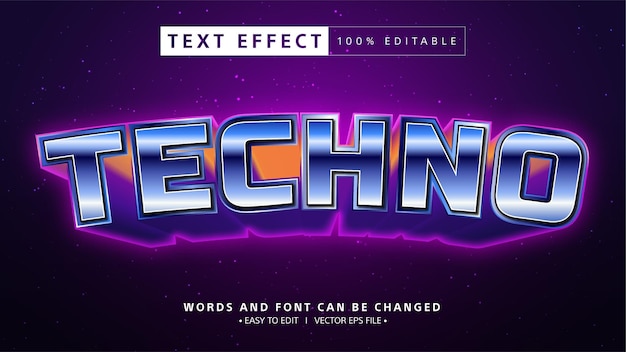 free vector futuristic text effect on technology editable