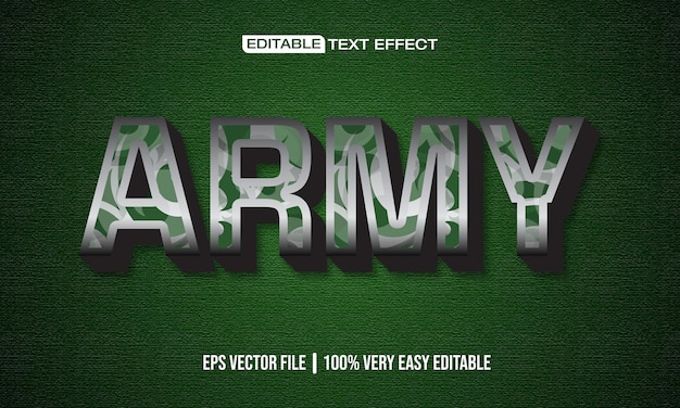 Free vector green army text effect
