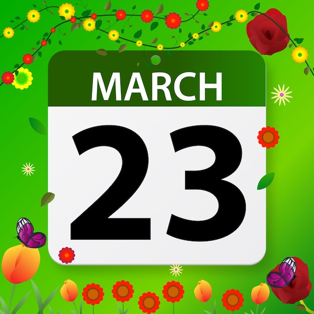 free vector march dates on flat design vector calendar