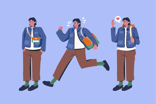 free vector young female and male