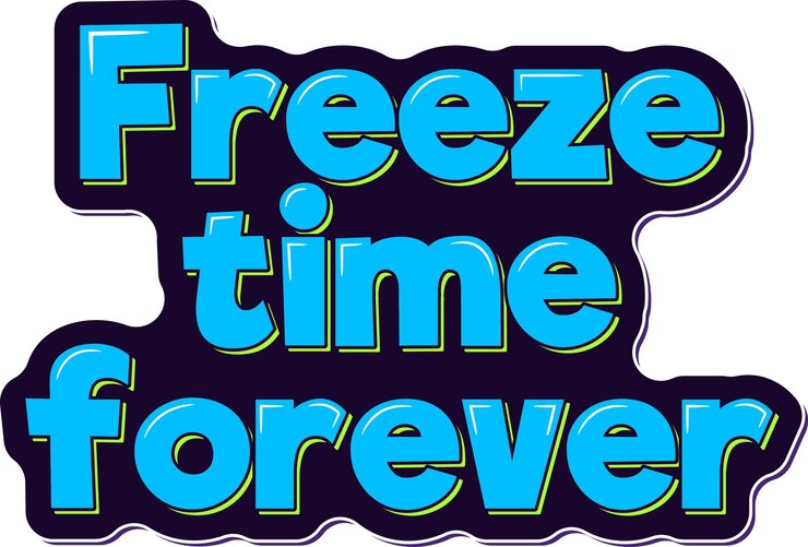 Vektor freeze time forever lettering vector design