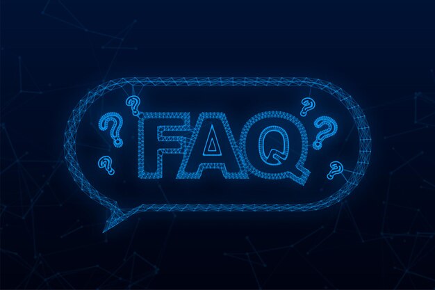 Frequently asked questions FAQ banner Plexus icon Computer with question icons