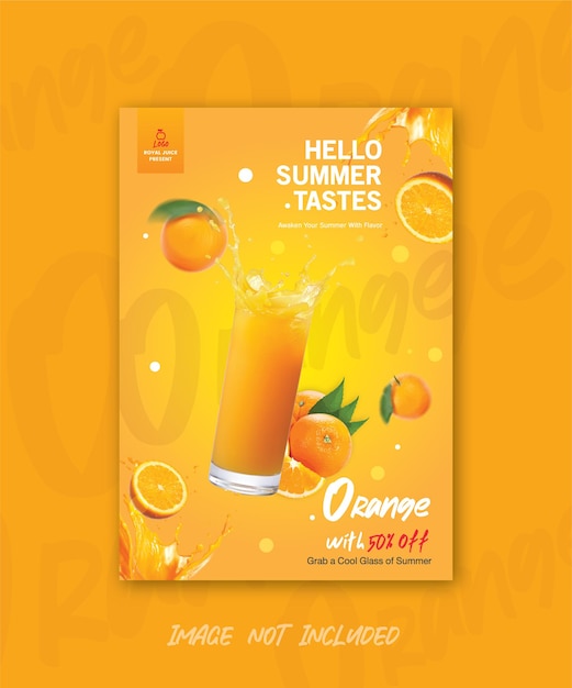 Fresh Orange juice flyer design template vector