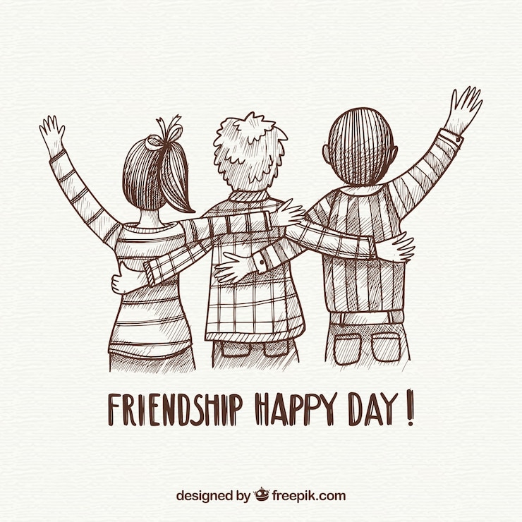 Vektor friendship day background with friends