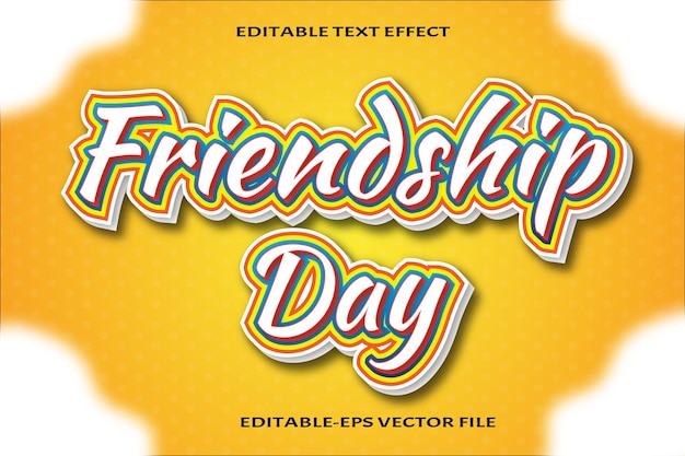 Friendship day editable text effect cartoon style design