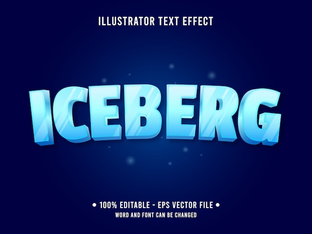 frozen ice editable text effect