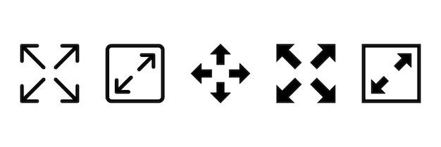 Full screen icon for web and mobile app or Expand to full screen sign and symbol