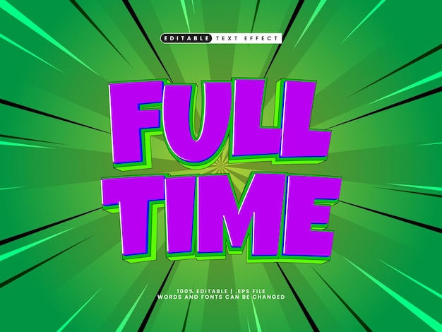 full time editable text effect in kids and joyful text style