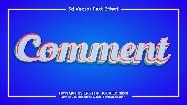 Fully editable title 3d text effect high quality eps vector