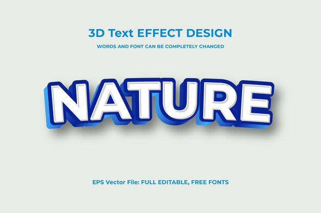 Fully editable vector 3D text effect design