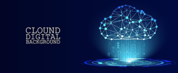 Future Clound technology digital bcakgroundvectoe illustration