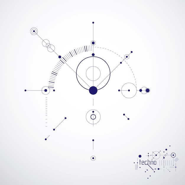 Futuristic abstract vector technology background. Mechanical engineering wallpaper.