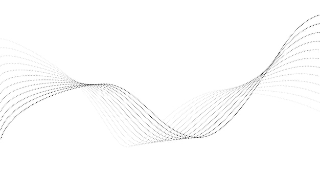 futuristic geometric shapes of dotted halftone blend wave lines in abstract composition vector