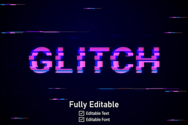 futuristic glitch text effect for video game text for editable cyberpunk vhs text effect