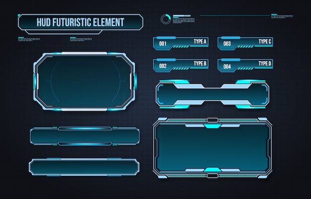 Futuristic HUD element interface. Virtual graphic touch user interface