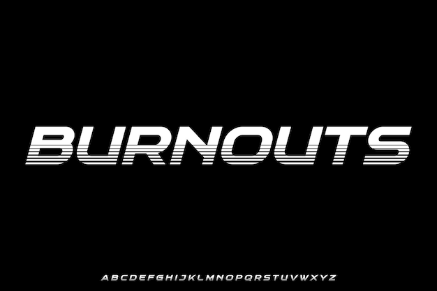 Futuristic slant display font vector