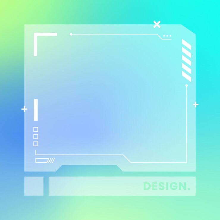 Futuristic square gradient background Social media frame vector illustration