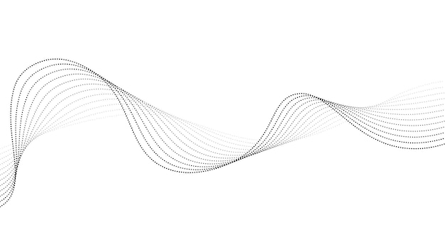 futuristic technology concept with smooth lines and curves dotted halftone wave blend lines vector