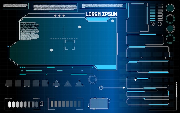 Futuristic Vector HUD Interface Screen Design Digital callouts titles HUD UI GUI futuristic user i