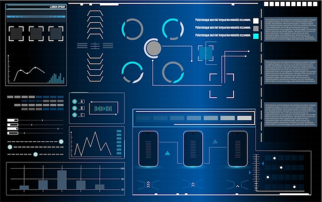 futuristic vector hud interface screen design digital callouts titles hud ui gui futuristic user i