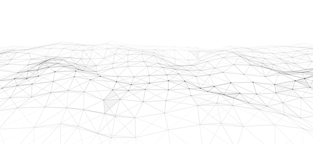 Futuristic wave Vector white cyberspace Abstract music sound wave with dots Black moving particles on a white background